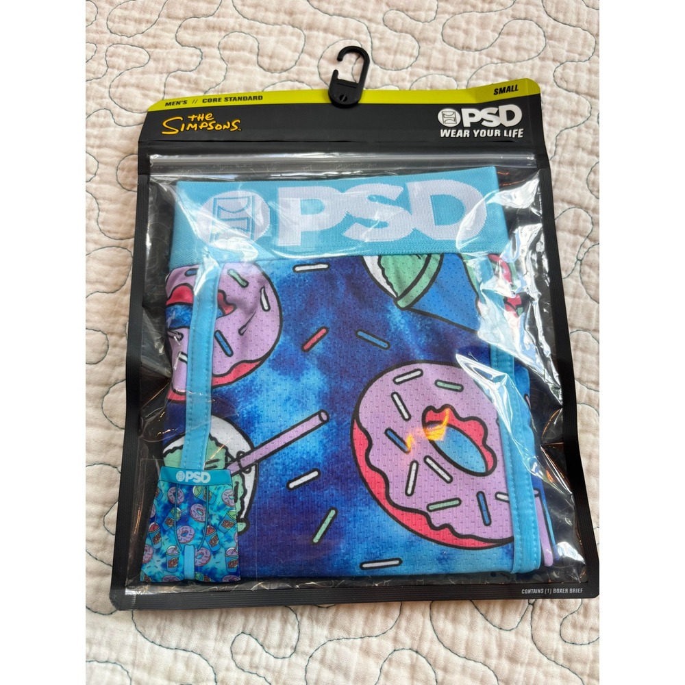 PSD Underwear Mens The Simpsons Lard Lad Donuts Boxer Briefs Small